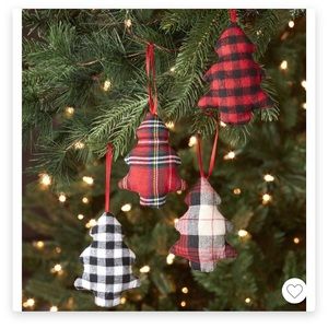 Lakeside Plush Christmas Ornaments, Set of 4